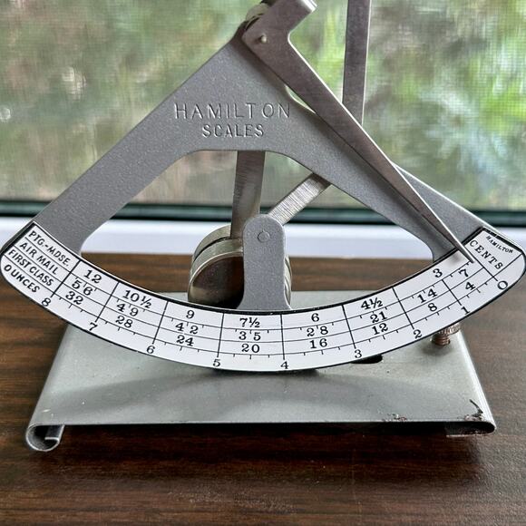 Vintage Hamilton Postal Scale – Mid-Century Metal Desk Scale 5.25” - Picture 6 of 10